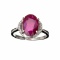 Fine Jewelry Designer Sebastian 3.57CT Ruby And Colorless Topaz Platinum Over Sterling Silver Ring