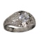 Fine Jewelry Designer Sebastian 2.00CT Swiss Cubic Zirconia And Platinum Over Sterling Silver Ring