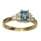 APP: 1k 14KT. Gold, 0.90CT Rectangular Cut Blue Topaz And White Sapphire Ring