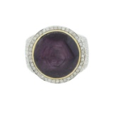 APP: 6.5k 17.29ct UNHEATED Star Ruby and 1.09ctw Diamond 14KT Yellow Gold Ring (Vault_R15_25075)