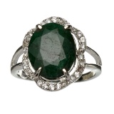APP: 3.8k Fine Jewelry Designer Sebastian 3.12CT Green Beryl Emerald And Topaz Platinum Over Sterlin