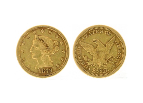 Rare 1879 $2.50 Liberty Head Gold Coin - Great Investment -