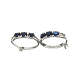 APP: 0.7k Fine Jewelry 1.20CT Oval Cut Sapphire And Sterling Silver Earrings