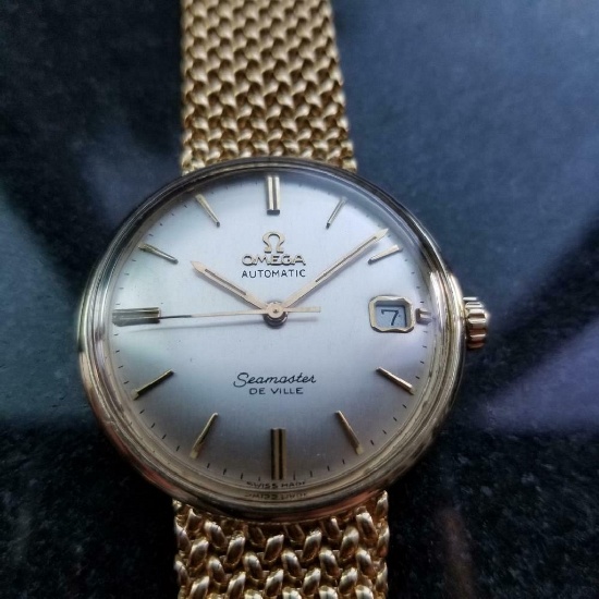 *OMEGA 14k Gold Seamaster DeVille Automatic 1969 Swiss Vintage Men's Watch -P-