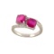 APP: 1.1k 1.75CT Cushion Cut Ruby and White Topaz Sterling Silver Ring - Great Investment - Luxuriou