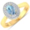 APP: 4.3k Gorgeous 14K Yellow Gold 0.51CT Oval Cut Aquamarine and White Diamond Ring - Great Investm