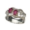 APP: 1.7k Fine Jewelry 1.00CT Oval Cut Ruby And Colorless Topaz Platinum Over Sterling Silver Ring