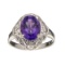 Fine Jewelry Designer Sebastian, Amethyst And Sterling Silver Ring