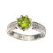 APP: 1.1k Fine Jewelry 1.20CT Round Cut Green Peridot And Platinum Over Sterling Silver Ring