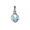 APP: 0.5k Fine Jewelry 4.55CT Blue Topaz And White Sapphire Sterling Silver Pendant