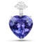 *18KT. White Gold 19.30 Heart Cut Tanzanite and White Diamond Pendant (Vault_Q) (QP9734TANWD-18KT.W)