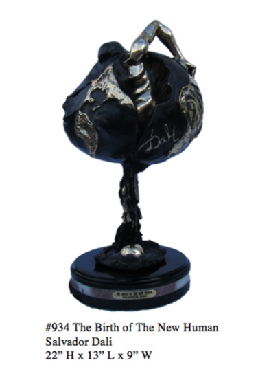 *Rare Limited Edition Numbered Bronze Dali ''''The Birth of The New Human'''' 22'''' H x 13'''' L x