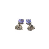 APP: 0.4k Fine Jewelry 0.40CT Oval Cut Tanzanite And Sterling Silver Earrings