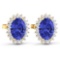 APP: 5k Gorgeous 14K Yellow Gold 2.12CT Oval Cut Tanzanite and White Diamond Earrings - Great Invest