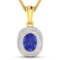 APP: 5.5k Gorgeous 14K Yellow Gold 1.06CT Oval Cut Tanzanite and White Diamond Pendant - Great Inves