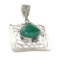 Fine Jewelry Designer Sebastian 13.26CT Pear Cut Green Beryl Emerald And Sterling Silver Pendant