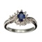 Fine Jewelry Designer Sebastian 0.55CT Blue Sapphire And Topaz  Platinum Over Sterling Silver Ring