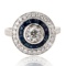 APP: 6.9k 0.60ct Diamond and 0.86ctw Blue Sapphire Platinum Ring (0.96ctw Diamonds) (Vault_R15_38515