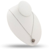 APP: 12.2k 14mm Black Cultured Tahitian Pearl and 0.99ctw Diamond Platinum Pendant/Necklace (Vault_R