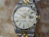 *Rolex Vintage Swiss Made Men 18k Gold & Stainless Original Watch -P-