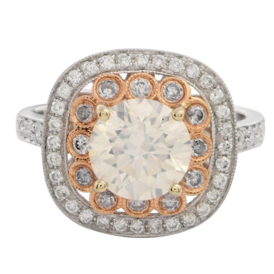 APP: 20.6k 1.77ct SI3 CLARITY CENTER Diamond 18KT White and Rose Gold Ring (2.38ctw Diamonds) EGL US