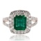 APP: 18k 2.14ct Emerald and 1.08ctw Diamond 18K White Gold Ring (Vault_R16_38288)