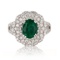 APP: 12.1k 1.64ct Emerald and 1.05ctw Diamond Platinum Ring (Vault_R16_38446)