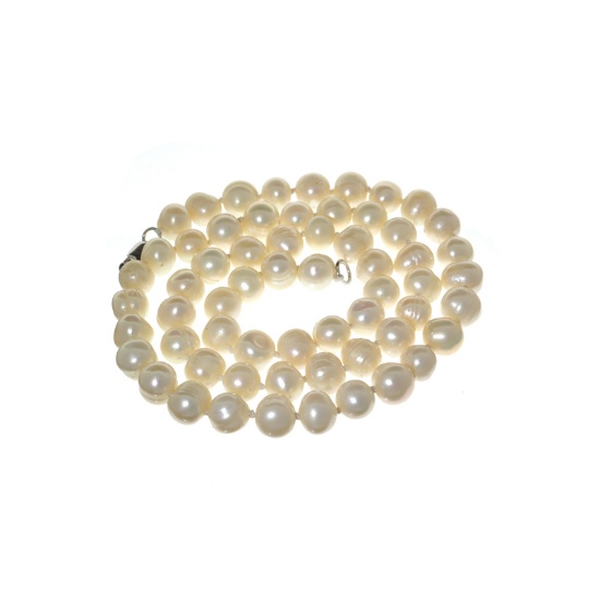 APP: 0.4k 18'' Pearl Strand with Sterling Silver Clasp Necklace