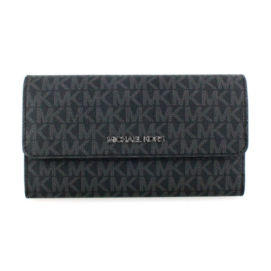 Gorgeous Brand New Never Used MICHAEL KORS "JET SET TRAVEL BLACK" LG TRIFOLD. Tag Price $228.00