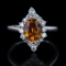 APP: 7.5k 1.75ct Yellow-Orange Sapphire and 0.51ctw Diamond Platinum Ring (GIA CERTIFIED) (Vault_R16