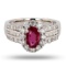 APP: 15.2k 1.49ct UNHEATED Ruby and 0.99ctw Diamond Platinum Ring (GIA CERTIFIED) (Vault_R16_38741)