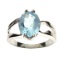 APP: 0.6k Fine Jewelry Designer Sebastian 5.20CT Oval Cut Blue Topaz and Sterling Silver Ring