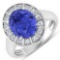 APP: 14.1k Gorgeous 14K White Gold 3.21CT Oval Cut Tanzanite and White Diamond Ring - Great Investme