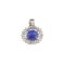 Fine Jewelry Designer Sebastian 3.80CT Cabohon Tanzanite and White Topaz Sterling Silver Pendant