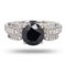APP: 6.6k 2.59ct CENTER Black Diamond Platinum Ring (3.12ctw Diamonds) (Vault_R16_38745)