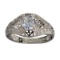 Fine Jewelry Designer Sebastian 2.00CT Swiss Cubic Zirconia And Platinum Over Sterling Silver Ring