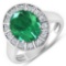 APP: 18.8k Gorgeous 14K White Gold 2.81CT Oval Cut Zambian Emerald and White Diamond Ring - Great In