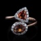 APP: 4.9k 1.72ctw Orange Sapphire and 0.36ctw Diamond 18K Rose Gold Ring (Vault_R16_38756)