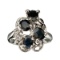 Fine Jewelry Designer Sebastian 1.80CT Blue Sapphire And Topaz  Platinum Over Sterling Silver Ring