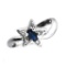 Fine Jewelry Designer Sebastian 0.15CT Blue Sapphire And Topaz  Platinum Over Sterling Silver Ring