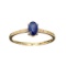 Designer Sebastian 14KT. Gold, 0.62CT Oval Cut Sapphire and 0.06CT Round Brilliant Cut Diamond Ring