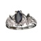 Fine Jewelry Designer Sebastian 1.00CT Blue Sapphire And Topaz  Platinum Over Sterling Silver Ring