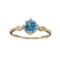 DesignerSebastian 14KT. Gold 1.13CT Round Cut Blue Topaz and 0.03CT Round Brilliant Cut Diamond Ring