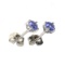 APP: 0.6k Fine Jewelry 0.50CT Round Cut Tanzanite And Platinum Over Sterling Silver Earrings