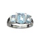 APP: 0.8k Fine Jewelry 1.01CT Emerald Cut Blue Topaz And Platinum Over Sterling Silver Ring