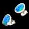 Opal Doublet And Sterling Silver Earrings