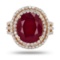 APP: 7.7k 11.75ct Ruby and 1.20ctw Diamond 14K Yellow Gold Ring (Vault_R16_38758)