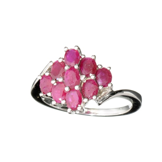 APP: 2.2k Fine Jewelry Designer Sebastian 1.89CT Oval Cut Ruby And Platinum Over Sterling Silver Rin