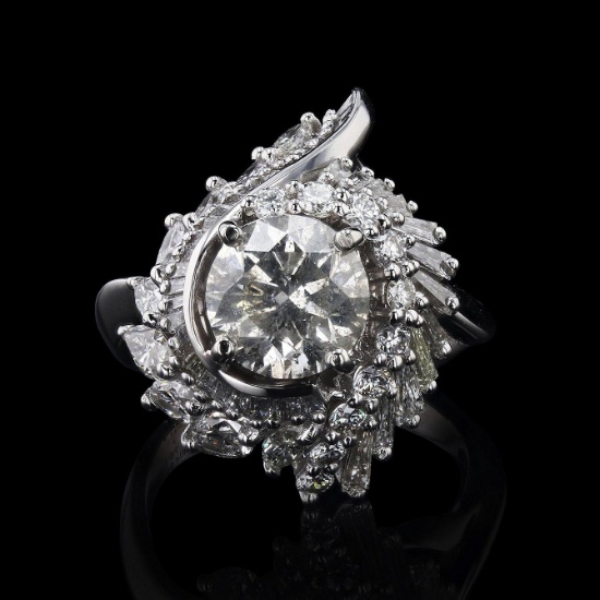 APP: 36k 2.07ct CENTER Diamond Platinum Ring (4.01ctw Diamonds) (Vault_R16_38754)