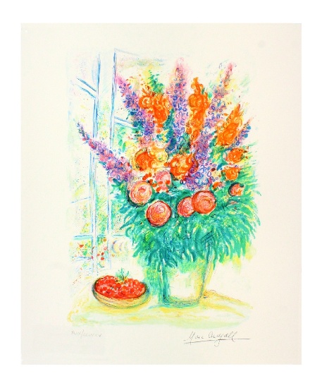 MARC CHAGALL Bouquet with Bowl of Cherries, LIII of CCLXXV